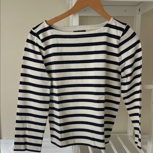 J. Crew Navy and White Striped Long Sleeve Top